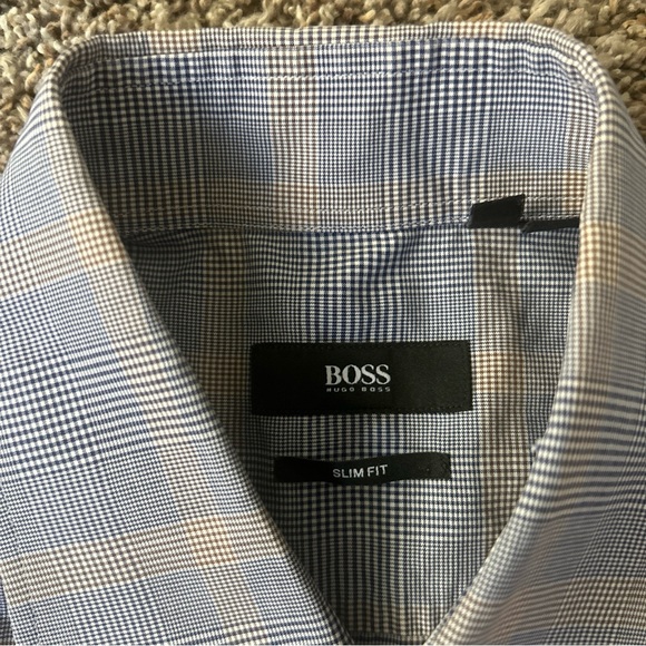 Boss By Hugo Boss Men’s  Plaid Dress Shirt Sz 16  (41) - Picture 5 of 9